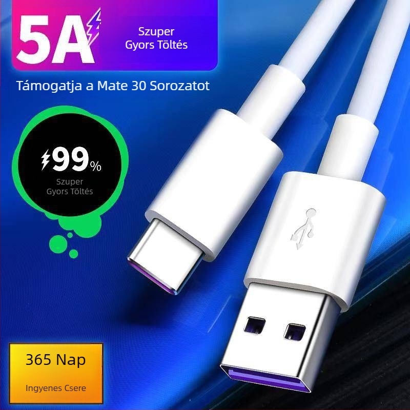 Type-C adat- és töltőkábel — gyors töltés, egyfejű csatlakozó, nem testreszabható