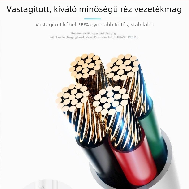 Type-C adat- és töltőkábel — gyors töltés, egyfejű csatlakozó, nem testreszabható