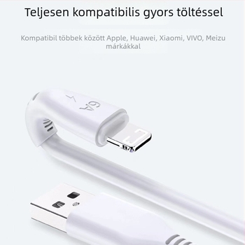3 az 1-ben gyors töltőkábel Lightning, Micro USB és Type-C csatlakozókhoz, TPE anyag, egyvégű