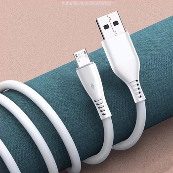 3 az 1-ben gyors töltőkábel Lightning, Micro USB és Type-C csatlakozókhoz, TPE anyag, egyvégű