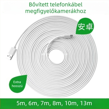 USB kamera tápegység hosszabbító kábel, Micro-USB és Type-C, egyetlen vége, biztonságos gyors töltés, 5V