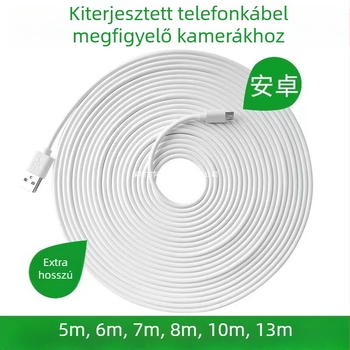 USB kamera tápegység hosszabbító kábel, Micro-USB és Type-C, egyetlen vége, biztonságos gyors töltés, 5V