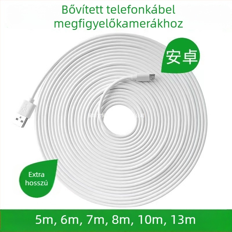 USB kamera tápegység hosszabbító kábel, Micro-USB és Type-C, egyetlen vége, biztonságos gyors töltés, 5V