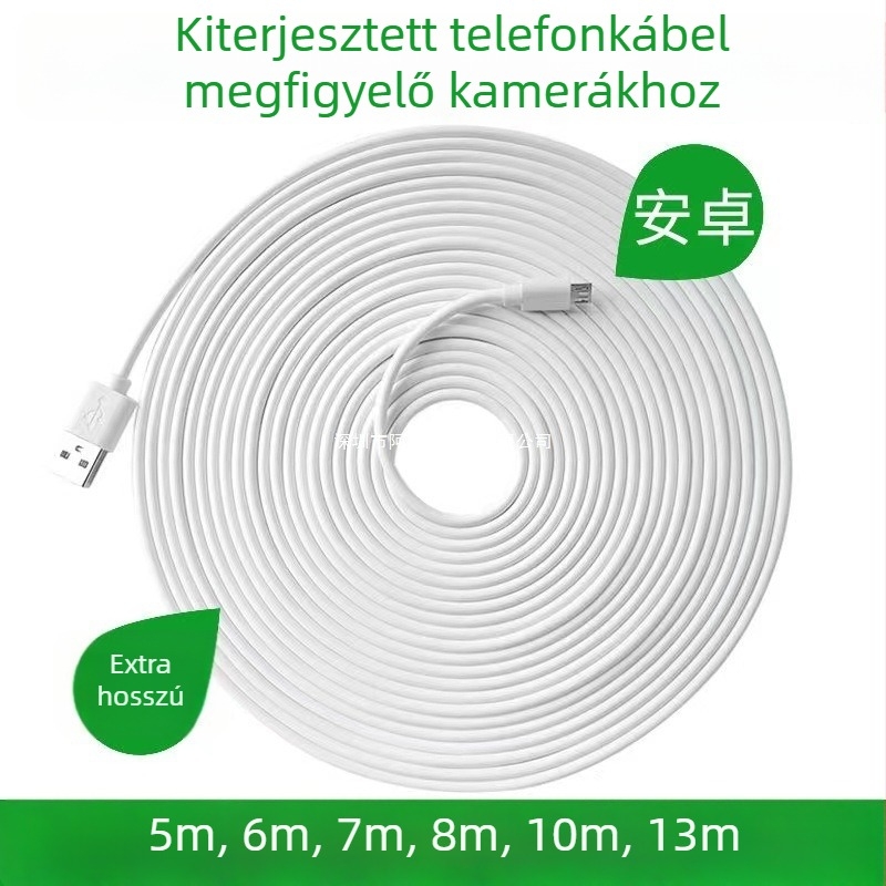USB kamera tápegység hosszabbító kábel, Micro-USB és Type-C, egyetlen vége, biztonságos gyors töltés, 5V