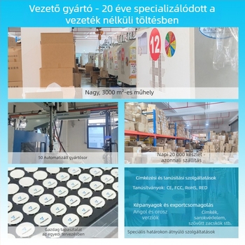 Autóba illeszthető vezeték nélküli töltő mágneses tartóval — 15W gyorstöltés QC 3.0, Apple kompatibilis