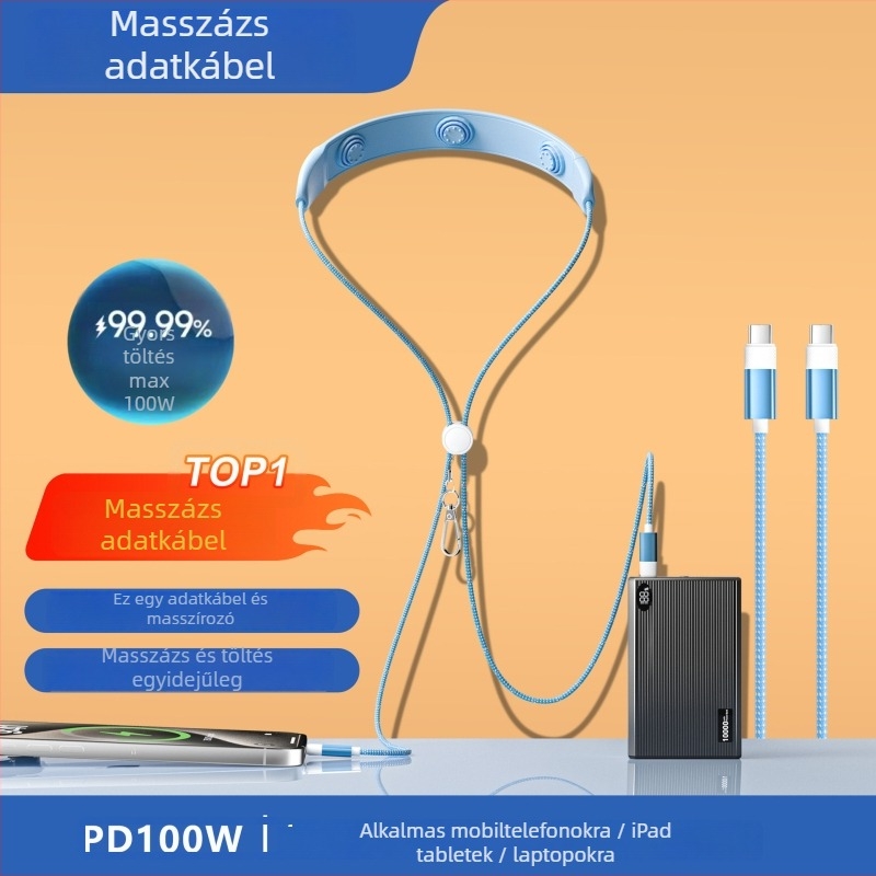 Type-C PD gyorstöltő kábel, szilikonból, 20W max