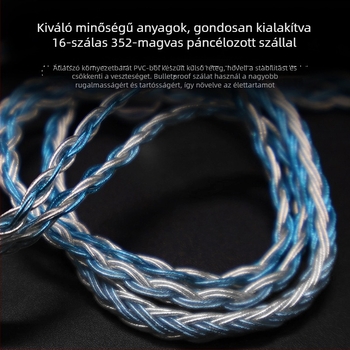 Nd D3 cserélhető dugó, 2.5/3.5/4/4, 16‑szálas ezüst bevonat oxigénmentes réz kábel, fejlesztett kábel, mikrofon nélkül