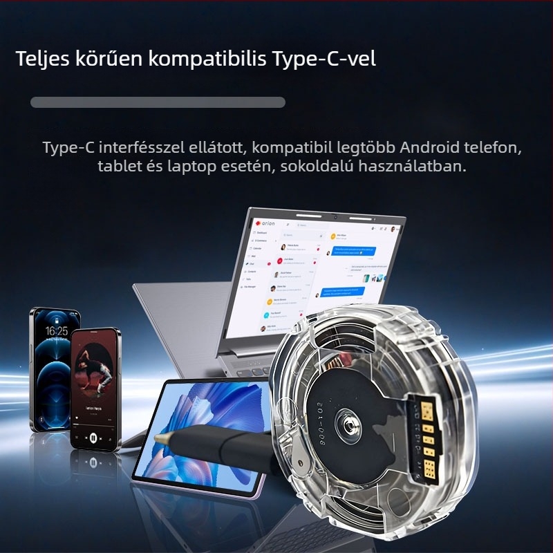 Húzódó adatkábel modul autó töltőhöz – Type-C és Lightning kettős csatlakozóval, gyors töltés 35W/65W/100W, kábelhossz 0.5/0.7/1 m