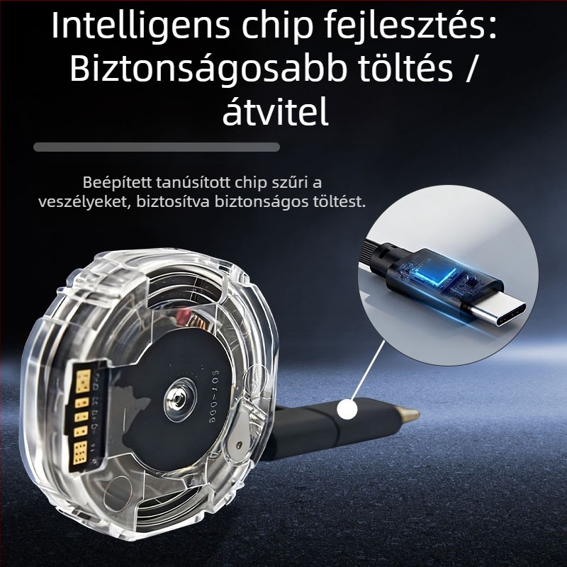Húzódó adatkábel modul autó töltőhöz – Type-C és Lightning kettős csatlakozóval, gyors töltés 35W/65W/100W, kábelhossz 0.5/0.7/1 m