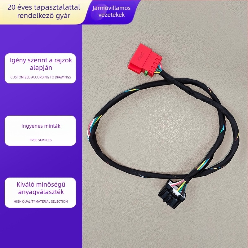 Autóipari kábelköteg kamerákhoz, 2-14 vezető, ónnal bevont réz, PVC hüvely, 220V, testreszabható