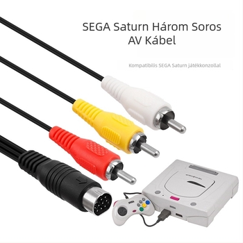 Sega Saturn AV-kábel, háromsoros csatlakozó, tiszta réz mag, PVC szigetelés, Saturn-sorozat