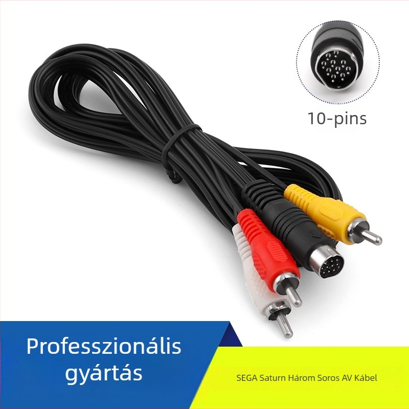 Sega Saturn AV-kábel, háromsoros csatlakozó, tiszta réz mag, PVC szigetelés, Saturn-sorozat