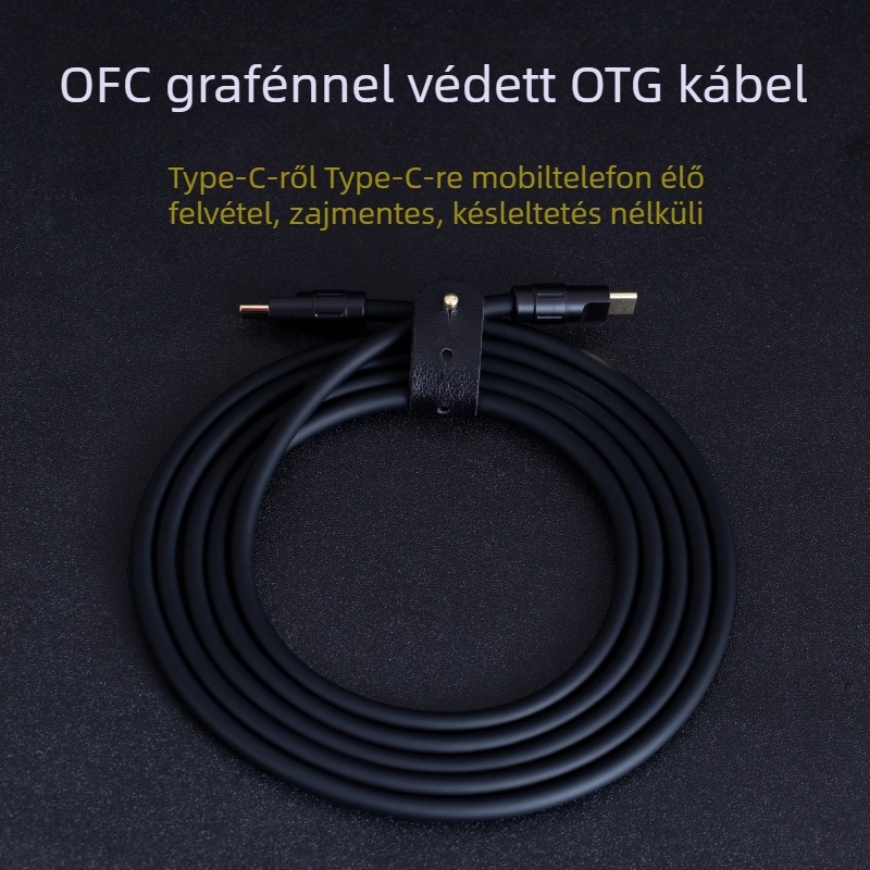 OTG audio kábel - oxigénmentes réz, aranyozott, Type-C csatlakozó, UL tanúsítvány, Bartok Otg03
