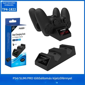 PS4 Slim/Pro játékkontroller töltőállvány — kettős töltés, USB interfész, kompatibilis 2 vezeték nélküli kontrollerrel