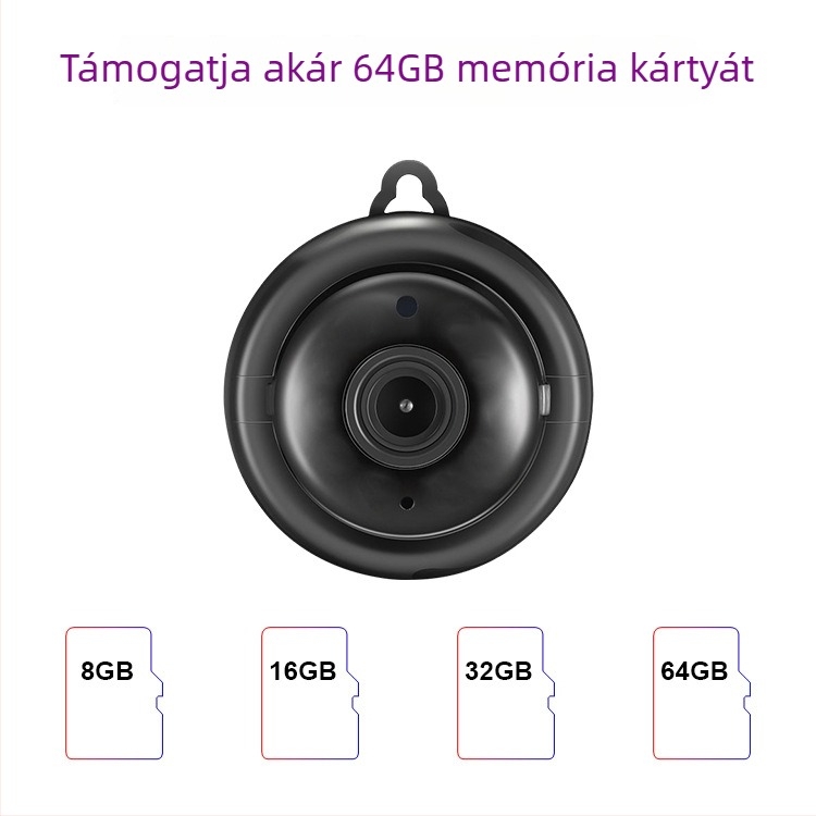 V380 beltéri WiFi 1080P megfigyelő kamera éjszakai látással és TF-kártya tárolással