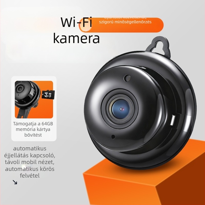 V380 beltéri WiFi 1080P megfigyelő kamera éjszakai látással és TF-kártya tárolással