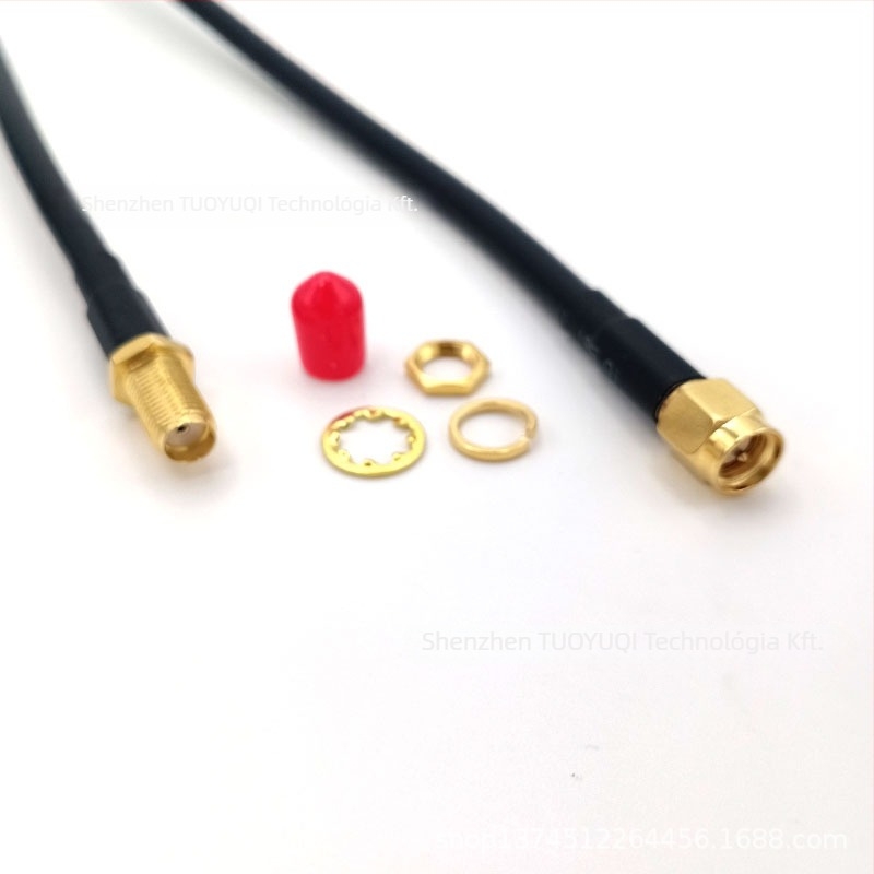 RG58 koaxiális antennát bővítő kábel, tiszta réz vezető, SMA férfi – SMA női csatlakozó, WiFi antenna adapter