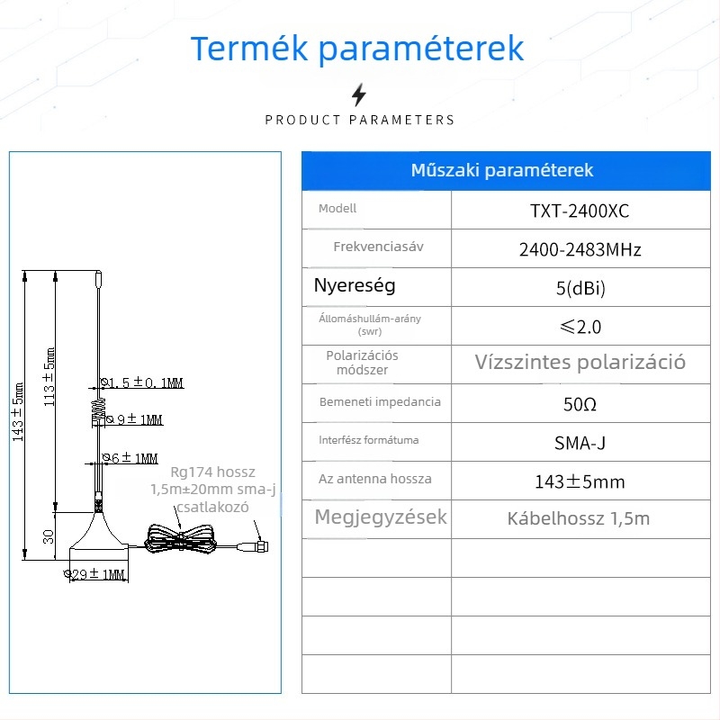 WiFi antenna szívófejjel, könnyű, összecsukható, beltéri széles sávú, hosszú távú stabil jelátvitel