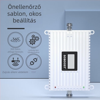 Mobiltelefon-signal-erősítő alagsori, villákhoz és irodákhoz hegyvidéki területeken; hálózat: 2G/3G/4G; lefedettség 200–800 m²; Wi‑Fi 802.11n