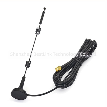 Omnidirekcionális réz spirál rúd antenna dvímpaszám Wi‑Fi router modulhoz, suction cup, 12 dBi, 50 Ω, 2.4–2.5 GHz / 5.15–5.85 GHz