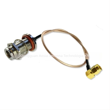 N-női SMA hajlított RF adapterrel ellátott antennás hosszabbító kábel, RG316/U koaxiális, aranyozott központi érintkező, 50 Ω, SWR ≤ 2, gain 3