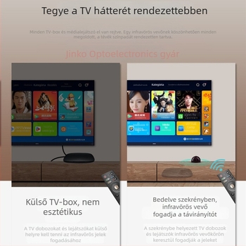 Jingke USB univerzális IR‑továbbító TV‑set‑top dobozhoz rejtett IR vevővel — vonalszélesség 3; ESD 1000; maximális csatlakozási hőmérséklet 80°C