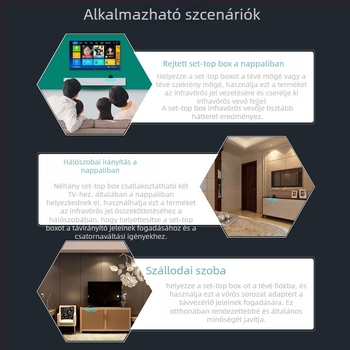 Jingke USB univerzális IR‑továbbító TV‑set‑top dobozhoz rejtett IR vevővel — vonalszélesség 3; ESD 1000; maximális csatlakozási hőmérséklet 80°C