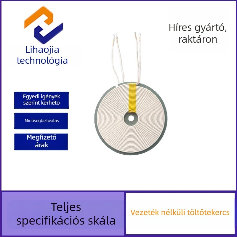 Lilaojia technology Vezeték nélküli töltés átadó tekercs okos kis készülékekhez, 5V névleges feszültség, Q=4,3