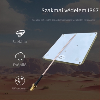 RFID antenna körkörös polarizációval, UHF sáv, 7 dB nyereség, univerzális kártyaolvasás