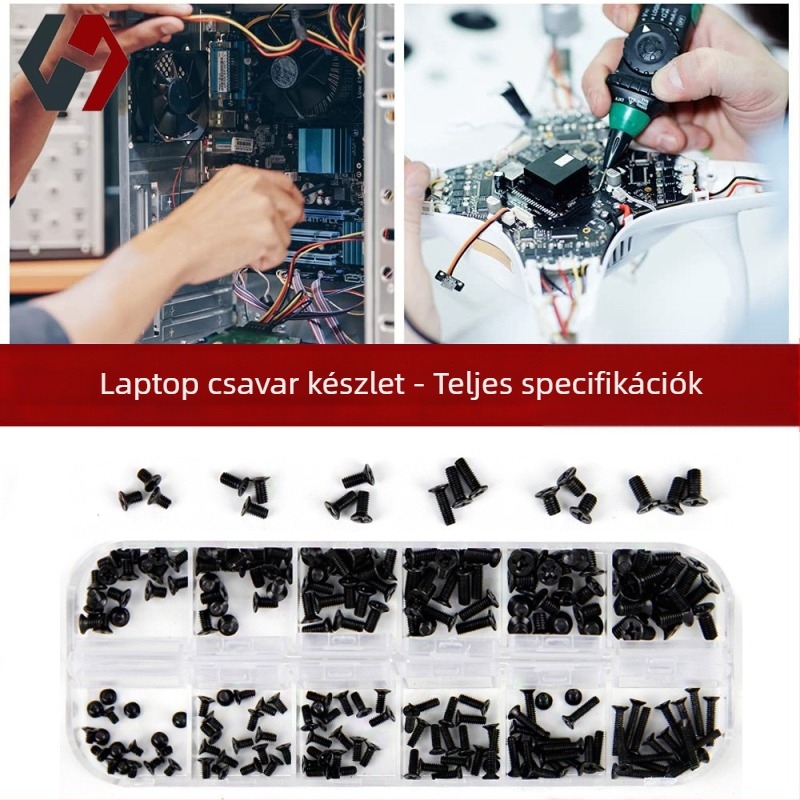 Laptophoz tartozó csavar készlet süllyesztett fejű, mikro csavarok, GB 819 szabvány, osztályok A/B/C