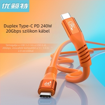 Type-C USB adatkábel 240W gyorstöltéssel, laptopokhoz, tabletekhez és okostelefonokhoz