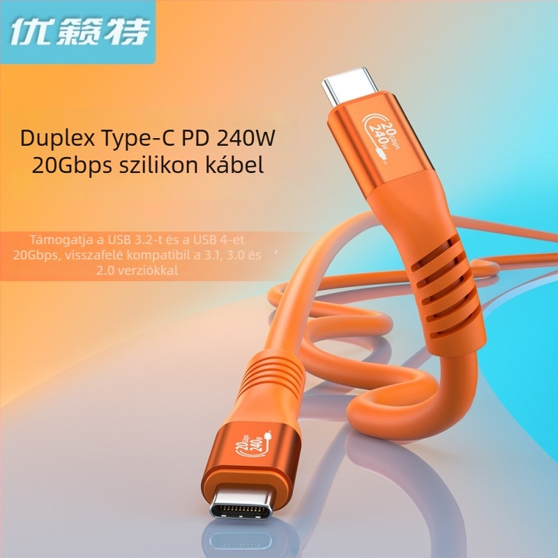 Type-C USB adatkábel 240W gyorstöltéssel, laptopokhoz, tabletekhez és okostelefonokhoz