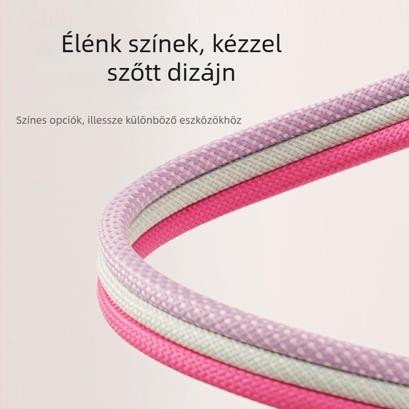 Mágneses szövött USB-C töltőkábel tablettákhoz, 1 m, univerzális, gyors töltés és adattovábbítás