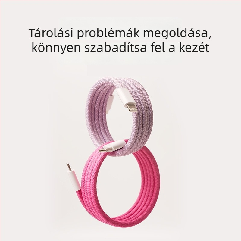 Mágneses szövött USB-C töltőkábel tablettákhoz, 1 m, univerzális, gyors töltés és adattovábbítás