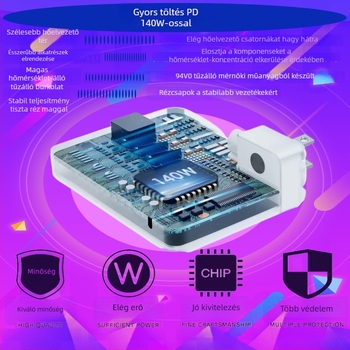 140W USB-C laptop-töltő Apple laptophoz — kimenet 28V, 5A, bemenet 110-245V