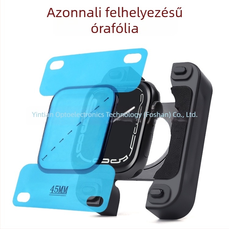 PMMA kijelzővédő fólia felhelyezéséhez tervezett pozicionáló eszköz Apple Watch Series 9/8/7