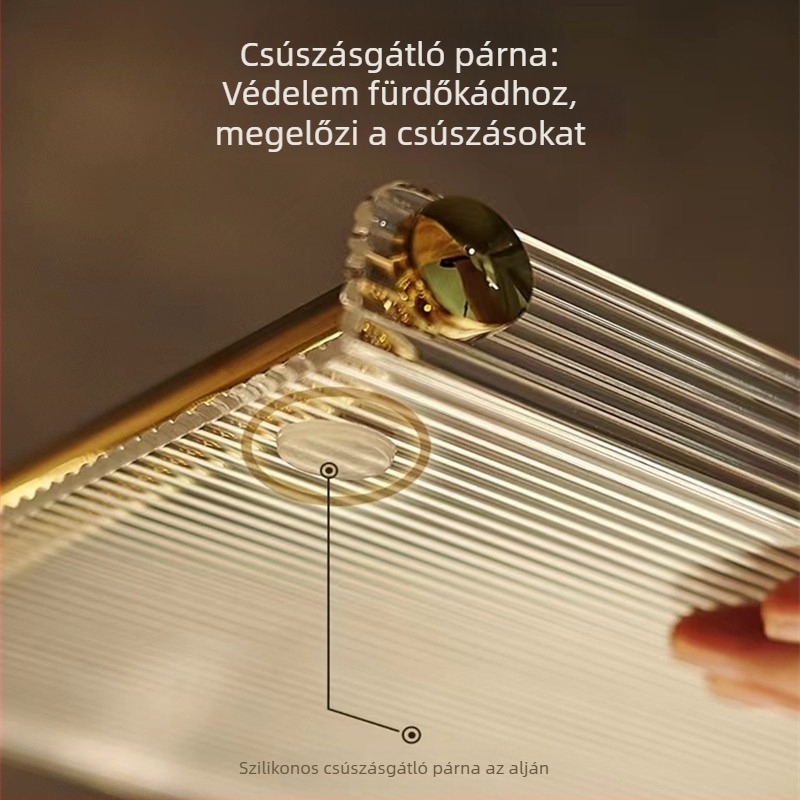 Műanyag fürdőszobai tárolóállvány, modell 03, 1 réteg, hullámos felület, IIWooKaa