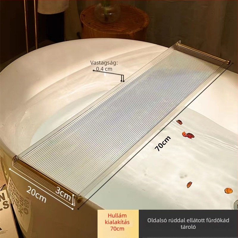 Műanyag fürdőszobai tárolóállvány, modell 03, 1 réteg, hullámos felület, IIWooKaa