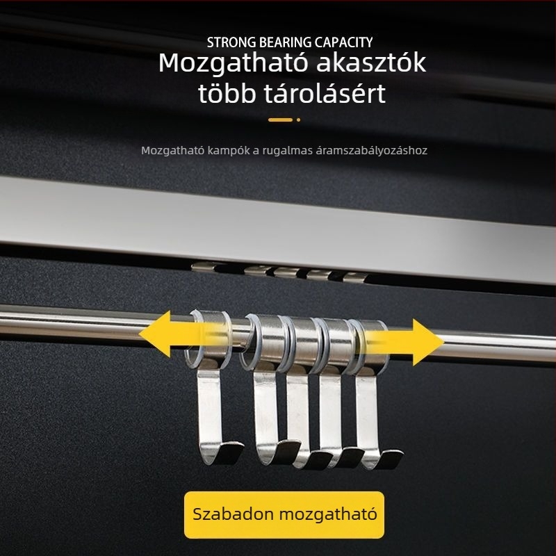 Rozsdamentes acél törölközőtartó, fúrás nélküli, összecsukható fürdőszobai tároló, 1 szint, teherbírás legfeljebb 1 kg