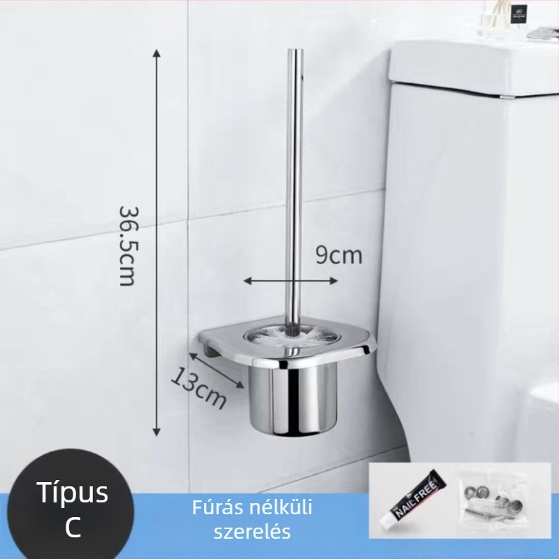 Rozsdamentes acél törölközőtartó, fúrás nélküli, összecsukható fürdőszobai tároló, 1 szint, teherbírás legfeljebb 1 kg