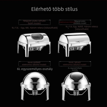 Félfedeles büfé tűzhely, rozsdamentes acél 201, elektromos fűtés, szigetelt, téglalap alakú, szállodai és éttermi használatra