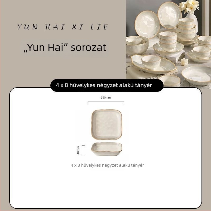 Porcelán tál aláglazúrral, minimalistikus-luxus stílus, mikrohullámú sütőben használható