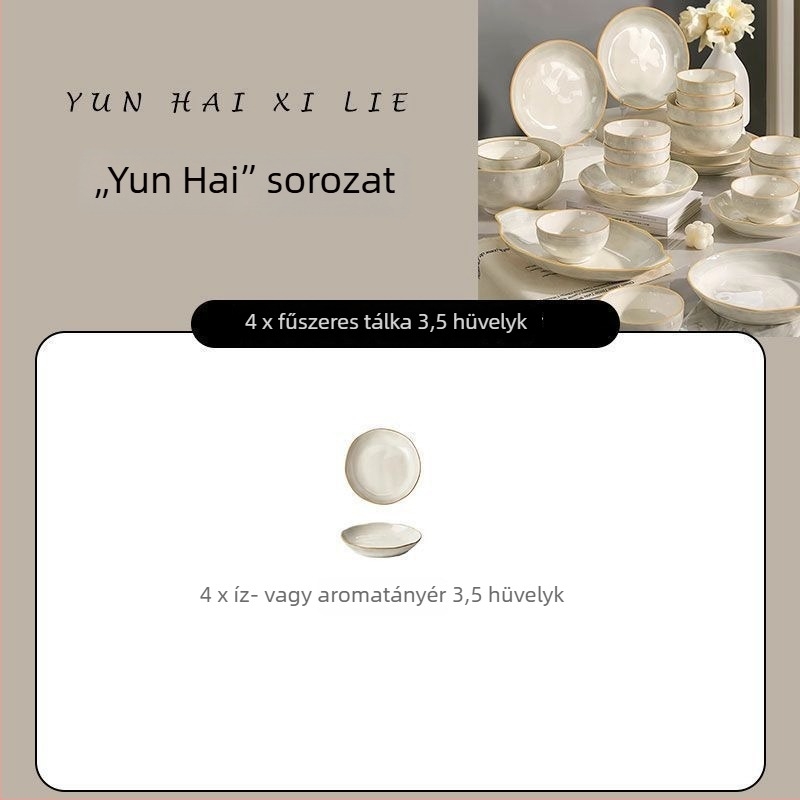 Porcelán tál aláglazúrral, minimalistikus-luxus stílus, mikrohullámú sütőben használható