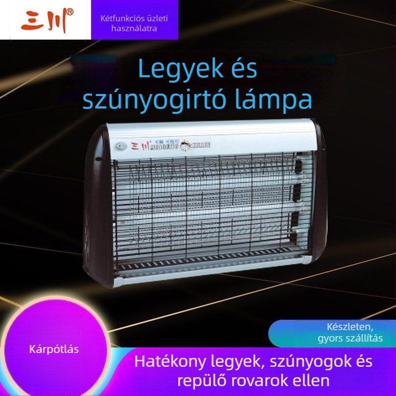 Beltéri szúnyogirtó lámpa, 50 m²-es hatótávolság, 30 W, DC 1900 V, alumíniumötvözetes ház