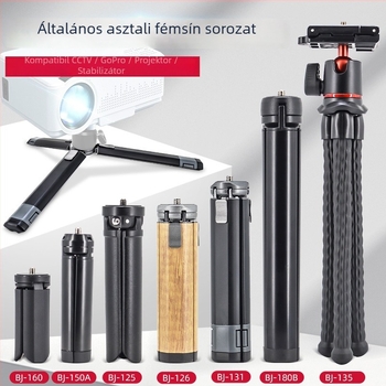 Asztali Tripod Bázis - Alumínium ötvözet, teherbírás 2–5 kg, PTZ típus gömbpan-tilt, egyetlen csuklós