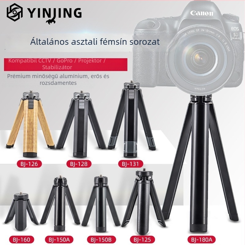 Asztali Tripod Bázis - Alumínium ötvözet, teherbírás 2–5 kg, PTZ típus gömbpan-tilt, egyetlen csuklós
