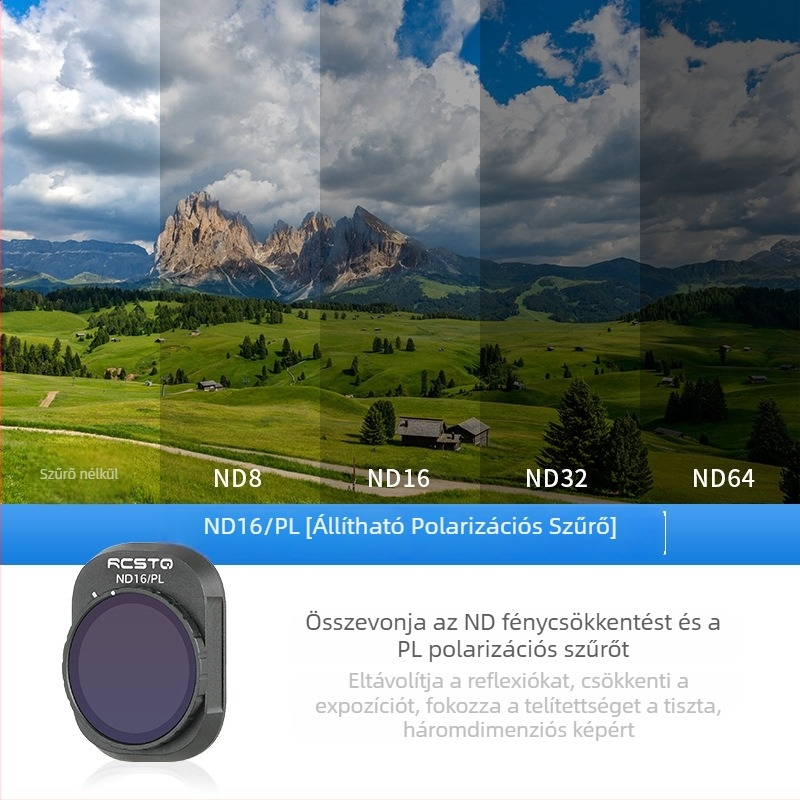 RCSTQ 1421200 Polarizációs ND Szűrő Készlet a DJI Mini 4 Pro-hoz – OEM feldolgozás, Bajonet méret: Egyéb, Kompatibilis a Mini 4 Pro-hoz