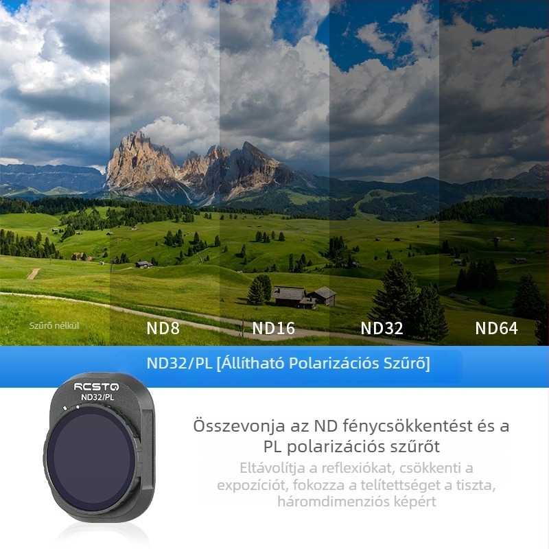 RCSTQ 1421200 Polarizációs ND Szűrő Készlet a DJI Mini 4 Pro-hoz – OEM feldolgozás, Bajonet méret: Egyéb, Kompatibilis a Mini 4 Pro-hoz