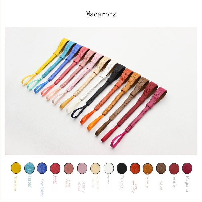 Kamera csuklópánt – Macaron modell, OEM feldolgozás, kompatibil mikro-SLR kamerákkal, csomagolás: OPP tasak és Kraft kartondoboz