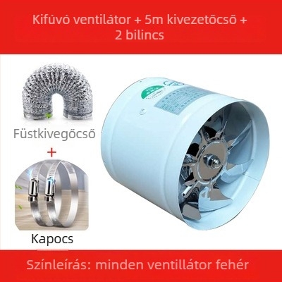 Fürdőszobai csendes kivezető ventilátor, modell SF1.0-2r, 220V, 50Hz, fém ház, csőnyomás típus